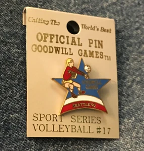 Pin de solapa de voleibol ~ 1990 Juegos de buena voluntad en Seattle, EE. UU. ~ Nuevo de lote antiguo en tarjeta - Imagen 1 de 4
