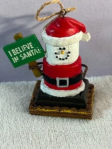 Christmas ornament smores snowman in santa suit I believe in Santa EX8172 - Picture 1 of 7