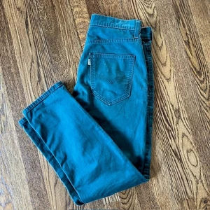 VTG Levis Dark Green Chino Khaki Pants Mens 30x30 White Tab Cotton Stretch - Picture 1 of 10