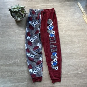 Youth Sports Theme Soft Fuzzy Pajama Pant Joggers Size XL - Picture 1 of 7