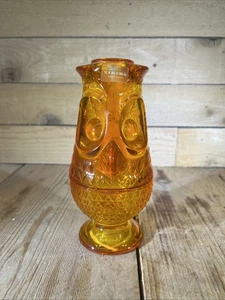 Viking Glass Orange Owl Fairy Lamp 7 1/4" Vintage Excellent Condition (L14) - Picture 1 of 16