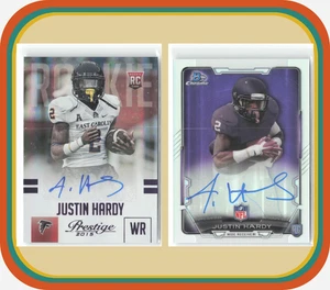 Justin Hardy RC 2015 lote automático 2x refractor cromado Bowman + Prestige/100 - Imagen 1 de 5