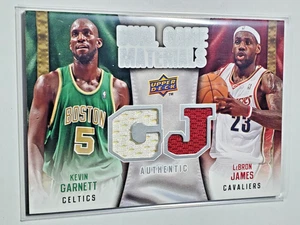 LeBron James Kevin Garnett 2009-10 Upper Deck Jersey Dual Game Used Worn DG-GJ - Picture 1 of 4