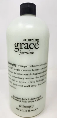 Philosophy Amazing Grace Jasmine 3-in-1 Shower Gel Shampoo Bath 32oz New + Pump - Image 1 of 4