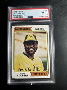1974 Topps #125 Nate Colbert PSA 8 Washington Nat’l League Variation - Imagen 1 de 2