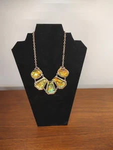 Charming Charlie Irrideciant Necklace Gold Tone 20" Signed MINT! - Picture 1 of 4