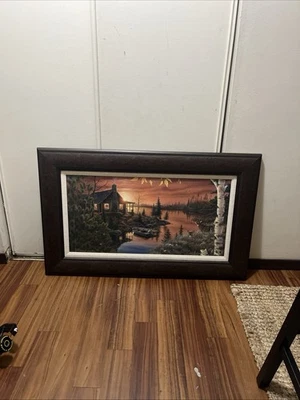 Художественная гравюра пейзажная хижина в рамке. Automn Evening от Mark Dealhin. 78 м * 109 м - Изображение 1 из 4