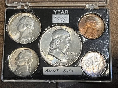 1959 US United States Mint Proof Set 5 Coins  - Image 1 of 4