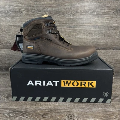 Ariat Turbo 6" H20 Boots Mens 14EE Rich Brown Waterproof Carbon Toe 10046861 - Image 1 of 4