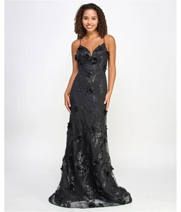Say Yes to the Prom Womens Crystal Gown Dress, Black, Juniors, 11/12 - Picture 1 of 1