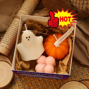 1set Halloween Candle Aromatherapy Ghost Gift Box Home Decoration Ornaments˚✩彡 - Bild 1 von 19