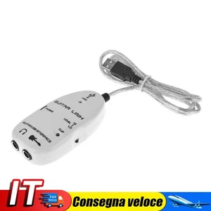 Guitar to USB Sound Player Sound Card Effector Link Audio Cable (White) - Photo 1/8