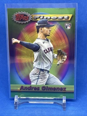 2021 Topps Finest Flashbacks #85 Andres Gimenez RC Rookie Cleveland Guardians - Image 1 of 2
