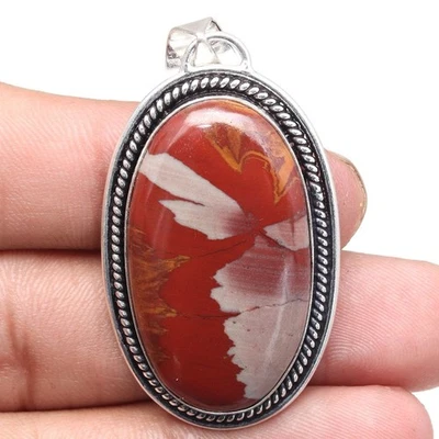 Colgante Diseñador Jaspe Piedras Preciosas Hecho a Mano Regalo Para Ella Joyería de Plata 2" Foto 1 de 4