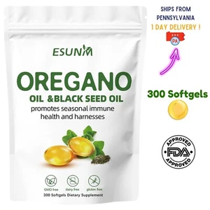 300 Softgels Of Original Oil Of Oregano, 6000mg With Certified Black Seed Oil ✅ - Picture 1 of 8