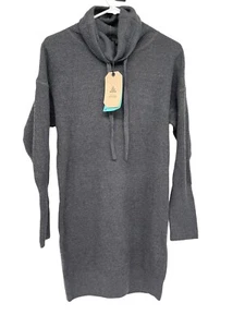 Prana Womens Milani Dress Tunic Size XS Cowl Neck Waffle Knit Charcoal - Picture 1 of 8
