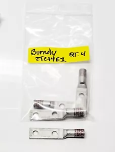 Burndy YA2CL-2TC14E1 Two Hole #2 AWG 1/4" Stud Standard Crimp Lug, Pack Of 4 - Picture 1 of 2