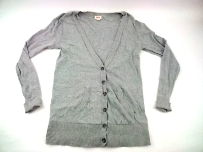 Suéter Mossimo Supply Co 100% Algodón Cuello en V Mangas Largas Abotonado Gris L Foto 1 de 4