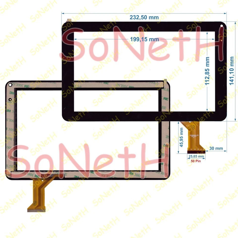 TOUCH SCREEN CZY6353A01-FPC NERO - Immagine 1 di 1