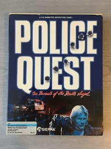 Sierra Police Quest MS DOS floppy disk gioco PC vintage scatola manuale IBM 1987 in scatola - Foto 1 di 6