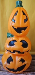 Vintage Generale Schiuma Zucca Soffiaggio Stampo Luce Jack O Lanterna 3 Livelli Torre Impilata - Foto 1 di 7