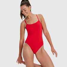 Speedo Women's Eco Endurance+ Thinstrap Swimsuit Swimming Costume Red BNWT