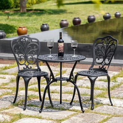 Outdoor  Patio Bistro 3 Piece Set  Rust Resistant Patio Furniture Set for Garden - Image 1 of 4