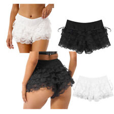 US Women Panties Sexy Lace Layered Ruffle Culotte Blommers Safety Pant Underwear