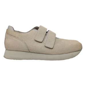 UGG x Eckhaus Latta Block Strap Sneaker Beige Cow Hair Leather Lamb Lining Sz 8 - Picture 1 of 11