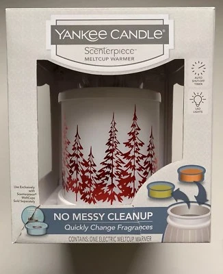 YANKEE CANDLE WINTER TREES SCENTERPIECE MELT CUP WARMER W/TIMER/ LED VHTF ITEM - Image 1 of 4
