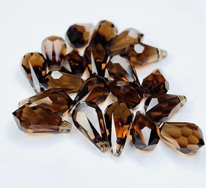 6000 Swarovski Elements Kristall Träne 11x5,5mm Räuchertopas Tropfen 20 Anhänger - Bild 1 von 1
