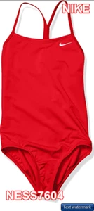 Nike Girls' Racerback One Piece Swimsuit Red M/ 10-11 YR /(142-150CM) - Picture 1 of 3
