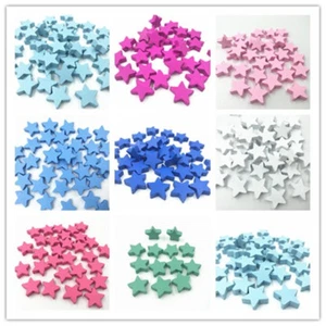 50pcs Holzperlen Stern Form Baby Schnuller Clip Schmuck machen Spacer Perlen DIY - Picture 1 of 10