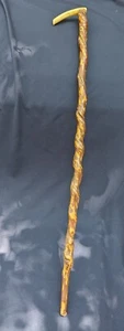 Vintage Handmade WALKING STICK CANE Folk Art Deer Antler Natural Twisted Spiral - Picture 1 of 8