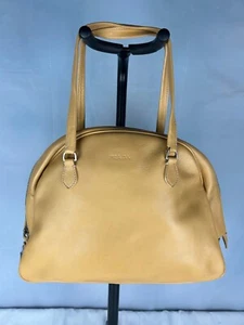 Prada BN101 Large Lock Key Bowling Bag Vintage Daino Light Leather Top Handle - Picture 1 of 21