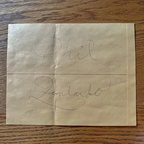 Dr. Philip Phil Zimbardo Signed 8x10 Cut Envelope Stanford Prison Experiment ‘71 Cover