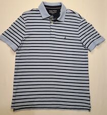 Nautica Performance Deck Size L Classic Fit Polo Blue Striped Short Sleeve Shirt