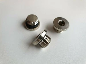 Brass Nickel Plated Plug BSPP 1/4" - Picture 1 of 1