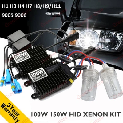 150W 12V Car HID Xenon Headlight Bulb Ballast H1 H3 H4 H7 H8 H9 H11 9005 9006 - Image 1 of 4