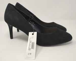 The Collection (UK-Größe 7) schwarze Wildlederoptik Pumps Stiletto Schuhe 8 cm - Bild 1 von 5