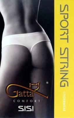 Gatta Sport String Seamless Tanga Panty antibakteriell schwarz weiß haut Gr.M-XL - Bild 1 von 2