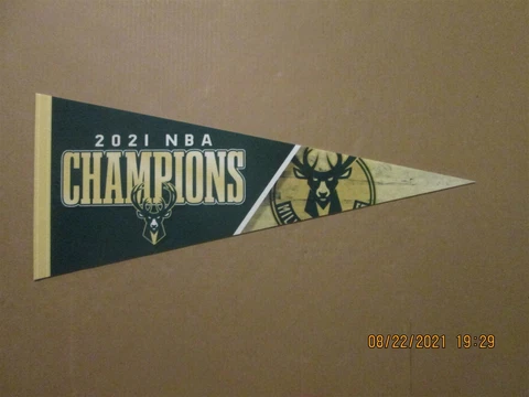 NBA Milwaukee Bucks Circa 2021 NBA Champions Team Logo Basketball Pennant Cover