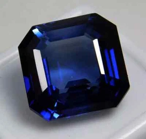 Ceylon Zaffiro Blu Certificato Naturale 34 Ct Asscher Taglio Gemma Sciolta - Foto 1 di 8