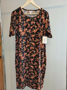 Lularoe Women's Julia T shirt Dress Multicolor Peach Floral Pattern L NWT NEW - Picture 1 of 7