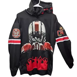Felpa con cappuccio Ohio State Buckeyes calcio grafica serigrafia pullover all over taglia S - Foto 1 di 10
