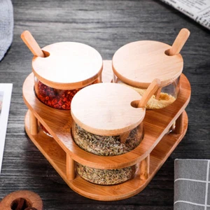 Seasoning Container Spice Jars Kitchen Storage Glass Set Gadgets - Picture 1 of 12