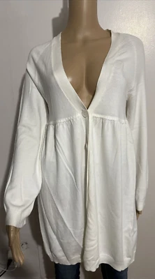 MAX EDITION MARFIL BOTÓN DELANTERO SUÉTER CÁRDIGAN PEQUEÑO Mujer ¡NUEVO! Foto 1 de 4