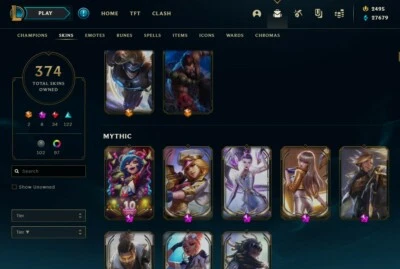 Cuenta de lol Valorada en 1400€ mmr de platino y todos los personajes NEGOCIABLE - Imagen 1 de 4