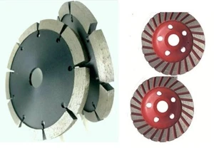 5" Diamond Tuck Point Blade 5 + 5 Grinding cup concrete grout mortar removal - Picture 1 of 6