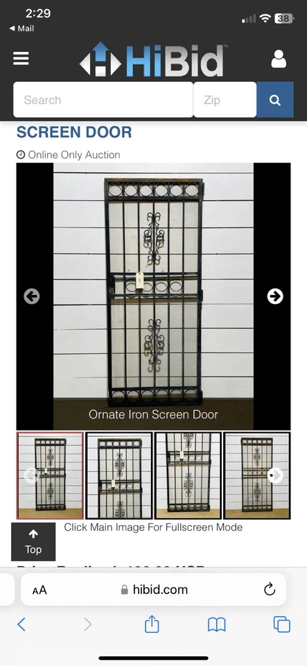 Beautiful Vintage Cast Iron Screen Door  - Image 1 of 1